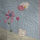 Pottery Barn Kids Baby Girl Crib Blanket Quilt Pastel Floral Flower Birds 36x50