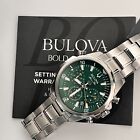 Bulova Marine Star Classic 96b396 Green Dial Men s Chronograph Quartz Watch 43mm