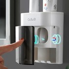 Wall Mounted Automatic Toothpaste Squeezer Dispenser Magnetic Toothbrush Holder