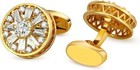 3ct Round Lab-created Diamond Men s Fancy Style Cufflinks 14k Yellow Gold Finish
