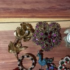 Euc Huge Lot Of 10 Piece Unsigned Vintage Brooches Some Rhinestones