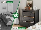 Bedroom Storage Dresser 3 Drawers With Cabinet Wood Furniture Modern Closet
