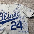 Blinn College Buccaneers Baseball Team Issued Worn Game Jersey 44 Grey Signed