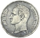 1876a Venezuela 50 Centavos Silver Coin Simon Bolivar Paris Mint Vf Vintage