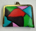 Vintage Mini Travel Sewing Kit Gold Tone Patchwork With Kiss Lock Wallet Style