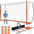 12x6ft Portable Soccer Goal Net For Teens Backyard W ladder And 12 Soccer Cones