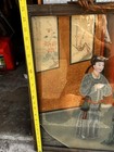 Antique Japanese Reverse Glass Painting     Palace Scene With Women     23x34   