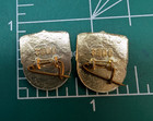 Lot Of 2 Chinese Building Temple Writing Chinese Exhibition Enamel Lapel Pin