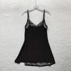 Y2k Vintage Bisou Bisou Slip Dress Large Brown Pinstripe Coquette Fairy Grunge