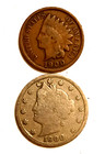 Indian Cent    v  Nickel Lot  18- 1900
