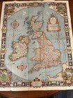 Two Vintage Colorful National Geographic Map The British Isles 1937  1949