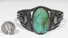 Old Signed M  Spencer Navajo 925 Silver Green Royston Turquoise Bracelet 6 3 4 