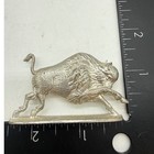 Vtg Greenfield Village Cast Metal Charging Buffalo Bison Mini Fig 70s Souvenir