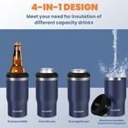 Haushof 12 Oz 4 In 1 Can Cooler Double Wall Stainless Steel Can Insulator Cooler
