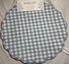 Shabby Chic Placemats  4   Blue Quilted Check 15 In 100  Cotton Nwt