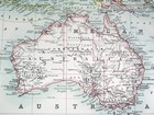 1907 Antique Map  Of Australia Oceania New Zealand German Colonies Hawaii