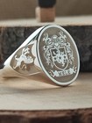 Custom Sterling Silver Family Crest Signet Ring  Mele Coat Of Arms Ring