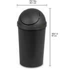 3 Gallon Trash Can Kitchen Waste Garbage Plastic Round Swing Top Bathroom Black
