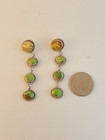 Vintage Navajo Green Turquoise Sterling Silver Earrings Ella M Linkin Signed