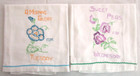 6 Vintage Days Of The Week Flour Sack Kitchen Towels With Embroidered Flowers