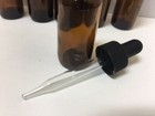 1oz Amber Boston Round Glass Bottles Glass Droppers 30ml - 6 Pack