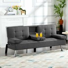 Futon Convertible Sleeper Sofa Bed 3-position Adjustable Backrest Upholstered