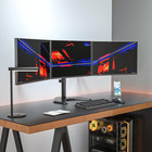 Triple Monitor Stand  Free Standing Three Lcd Monitor Fully Adjustable Desk Moun