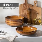 Happy Kit Pasta Bowls Set Of 4  9   Large Bowl Set For Kitchen  Stoneware Deep S