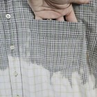 Old Navy Men s Half Bleached distressed Shirt Size L 100  Cotton Plaid Flannel