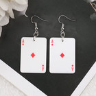 Fashion Earrings Poker Playing Cards Resin Novelty Earring 