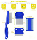 4 Pcs Flea   Lice Comb Set - Stainless Steel  Double-sided Grooming Tool 