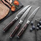 6pcs Steak Knife Set Damascus Pattern Stainless Steel Cleaver Kitchen Chef Knife