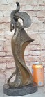 Elegant Woman Holding Shawl Bronze Sculpture Marble Base Statue Art Deco Sale Nr