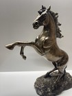 Rearing Stallion Horse Statue Antique Bronze Color Beautiful Horse Statue