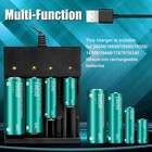 4 Pack 18650 Flat Top Rechargeable Battery Lithium With Charger 3 7v 3300mah