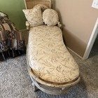 71851  Vintage French Louis Xv Style Down Seat Chaise Lounge