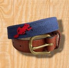 Smathers   Branson Boys 8-10 Red Squirrel 1916 Country Club Needlepoint Belt Usa