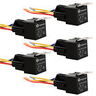 5 Pack 12v 30 40 Amp 4-pin Spdt Automotive Relay With Wires   Harness Socket Set