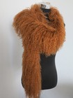100  Real Mongolia Lamb Fur Scarf  fur Collar  Fur Neck Wrap  Women Brown Cape  