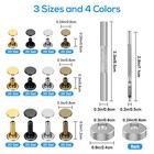 240 Set Diy Leather Rivet Double Cap Tubular Metal Stud Tool Kit 4 Colors 3 Size