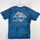 Vtg Kohola Maui Hawaii Pacific Whale Foundation Mens L Blue Nautical Ocean Shirt