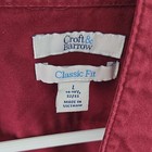 Croft   Barrow Classic Fit Solid Burgundy Dress Shirt 16-16 5 32 33 Collared