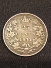 1871 Canada 25 Cents Silver Coin