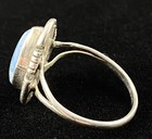 Vintage Navajo Steve Grant Native American Sterling Silver Larimar Ring C112