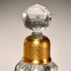Art Deco Hand Cut Glass Gold Gilt Perfume Bottle Small Decanter 7 5 h Antique