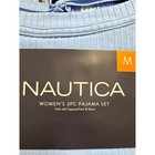 Nautica Womens 3pc Pajama Set Tank Tapered Pant   Short Blue Paisley Medium New