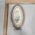 Antique Sterling Silver Oval Picture Frame Repousse Floral W  Original Portrait 