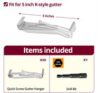 20 Pcs 5 Inch Heavy-duty Gutter Hangers  Rain Gutter Hangers With A Pre Inserted