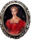 Antique European 800 Silver Hand Painted Filigree Portrait Brooch Signed Hr Mr C