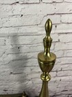 Vintage Bennett Andiron Set - Cast Iron   Brass - Fire Place